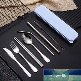 Metal Dinnerware Set Stainless Steel Straw Spoon Fork Chopsticks Cleaning Brush Kit Travel Camping Cutlery Factory price expert design Quality Latest Style