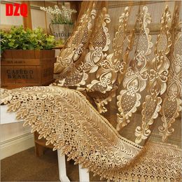 Curtain & Drapes Luxury High-end Sheer Yarn Tulle Curtains For Bedroom Precision Embroidery Finished Guaze Living Room