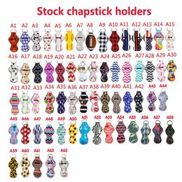 72 Design Pattern Printing Chapstick Holder Keychain Party Favour Portable Lipstick Pouch For Girl Gift