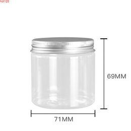 30pcs 200g empty clear cream container with aluminum screw cap 200ml solid perfumes jars, 7OZ dark cosmetic powder bottlegood qty