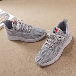 Athletic Flying Women 2021 Sports Running Shoes Female Casual Student Lace-up Decor Knit Sneakers