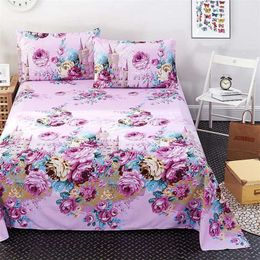 Modern Soft Bed Flat Sheet Simple Style Cover Students Dormitory Guest Room Florals Sleeping only 211110