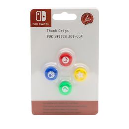 4pcs/set Silicone Thumb Grip Set Joystick Cap Cover Analogue Stick Caps for NS Switch Joy-Con Controller Blister Packaging DHL FEDEX EMS FREE SHIP