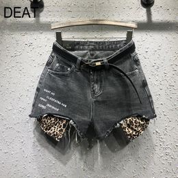 Print Wide Leg Shorts Hole Loose Versatile Fashion Leopard Jeans Trend For Women Ladies Summer GX475 210421