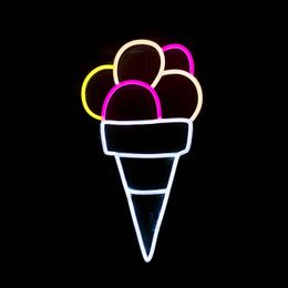 Ice Cream Sign Handmade Neon Lights Bar Commercial Restaurant Shop Girl's Bedroom Decoration 12 V Super Bright