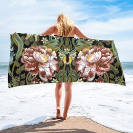 flower spa Australia - Towel DARMIAN Vintage Flowers Print Shower Dry Microfiber Spa Sport Swimming Beach Towels Blanket Hand face Bath Toalla