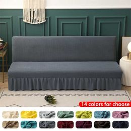 14Colors Armless Folding Sofa Bed Cover Year Decor Big Elastic Stretch s Couch s Luxury s 211207