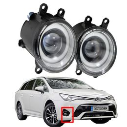for Toyota Avensis (_T27_) 2015-2018 fog light Pieces LED DRL high quality Fog-Lights Angel Eye 12v H11