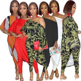 wholesale plus size items camouflage sportswear two piece set tracksuits outfits long sleeve sexy y2k top trousers sweatsuit pullover legging suits klw7269