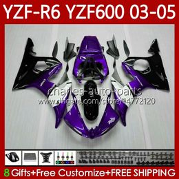OEM Fairings For YAMAHA YZF-R6 YZF R 6 600 CC YZF600 YZFR6 03 04 05 Body 95No.118 YZF R6 600CC 2003 2004 2005 Cowling YZF-600 03-05 Motorcycle Bodywork Kit purple white