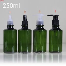 (30pcs)250ml empty green emulsion pump bottle Shampoo, Plastic Perfume spray cosmetic packing bottlegoods