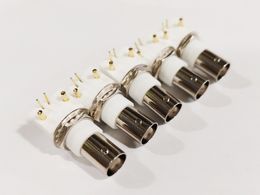 RIGHT ANGLED PCB MOUNT JACK BNC FEMALE Connector Adapter WHITE Color/10PCS