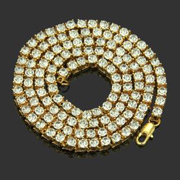 4MM Iced Out tennis Necklace Men's Chains Fashion Hip-Hop Jewelry Women 18/20/22/24/30inch