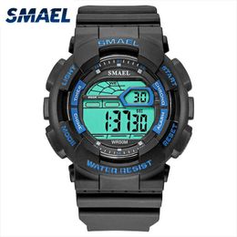 Digital Watches Sport Stopwatches Smael Military Watch Led Digital 50m Waterproof Clock for Male 1027d Watches Mens Montre Homme Q0524