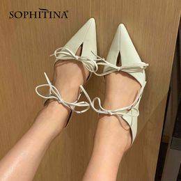 SOPHITINA Fashion Cover Toe Women Sandals Genuine Leather Pointed Toe Shoes TPR Non-slip Outer Slippers Wild Female Shoes AO772 210513