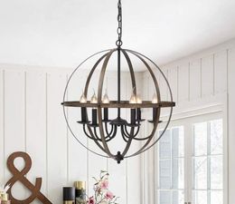Rustic Metal Pendant Lamps Wood Texture Industrial Antique Style Ceiling Hanging Light Fixture For Kitchen Dining Living Room Bar