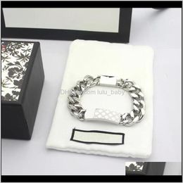 Bangle Drop Delivery 2021 Designer Bracelet Link Womem Men Necklaces Bracelets 316L Stainless Steel Choker Jewellery High Polished Casting Chai
