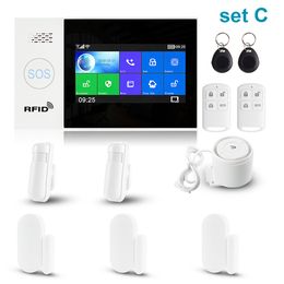 Tuya WIFI GSM home Security APP smart Alarm System Burglar kit touch screen compatible with IP Camrea