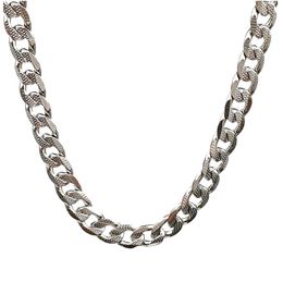 6mm 24 Inch Embossing NK Chain Curb Link Necklace For Mens Stainless Steel Silver Jewellery