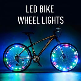 Llanta De Bicicleta LED Llanta Rueda Rayo String Strip Bike Flash Light 