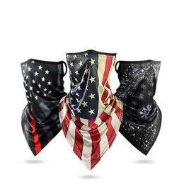 Triangle Bandana Face Scarves Ice silk Motorcycle Mask Men's Skull Cap Balaclava Headwrap Outdoor Running Cycling Sports Scarves Y1229