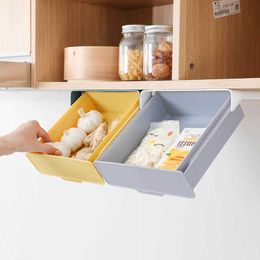 Kitchen Cabinet Divider Shelf Drawer Organizer Utensil Holder Under Desk Hanging Storage Box Fork Spoon Tray Kitchen Storage Box 210705