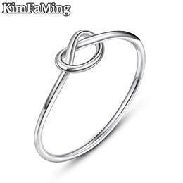 Romantic Knot Rings Young Girl Silver Jewelry Valentine Gift