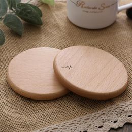 NEWWooden Coasters Black Walnut Beech Cup Mat Bowl Pad Round Square Coffee Tea Cup Mats Dinner Plates Kitchen Bar Tool Customizable ZZD9363