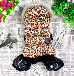 Leopard Clothes For Small Dogs Winter Warm Puppy Pet Dog Coats Waterproof Hooded Dog Jacket Jumpsuits Chihuahua Yorkie Clothing 211007