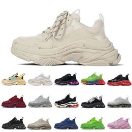 2021 Paris Platform 17FW Triple S Designers Flat Casual Shoes Vintage Sneakers Clear Sole Triple-s Men Women Luxurys Leisure Loafers Old Dad Trainers Outdoor