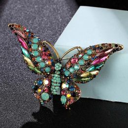 Pins, Brooches Zlxgirl Arrival Green Opal Colorful Butterfly Brooch Jewelry Vintage Christmas Gifts Women's Wedding Scarf Pins