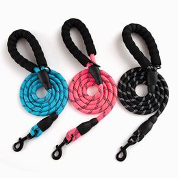 Dog Harness Leashes Reflective Stripe Durable Nylon Sponge Handle Haulage Cable Traction Middle Small Dogs Training Pet Supplies BH5434 TYJ