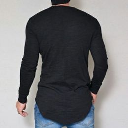 10 Colours Plus Size S-4XL 5XL Summer&Autumn Fashion Casual Slim Elastic Soft Solid Long Sleeve Men T Shirts Male Fit Tops Tee Y0322