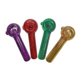 Latest Cool Colorful Pyrex Thick Glass Smoking Tube Handpipe Portable Handmade Dry Herb Tobacco Oil Rigs Filter Bong Hand Pipes