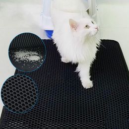 Cat Beds & Furniture Litter Box Mat Waterproof Anti-Take-out Pet EVA Double-Layer Anti-Spill Drop Sand Toilet