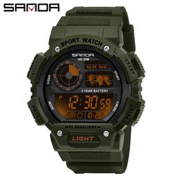 SANDA 2020 Sports Men's Watches Top Brand Luxury Military Quartz Watch Male 30m Waterproof S Shock Clock relogio masculino X0625
