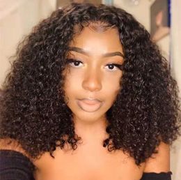 Water wave curly bob Lace Front Wigs Braided Short hd transparent Full natural Wig Fulls swiss Human Hair 150%density diva1
