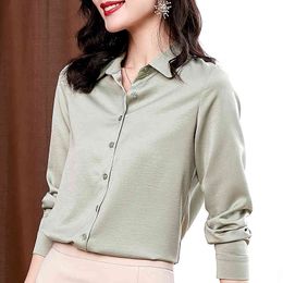 Blusas Mujer De Moda Turn Down Collar Office Ladies Blouse Women Tops Long Sleeve Chiffon Blouse Shirt Women Clothes C904 210426