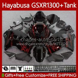 OEM Body +Tank For SUZUKI Hayabusa GSXR 1300CC GSXR-1300 1300 CC 1996 2007 74No.74 GSX-R1300 GSXR1300 96 97 98 99 00 01 GSX R1300 02 03 04 05 06 07 Fairing Kit black red blk