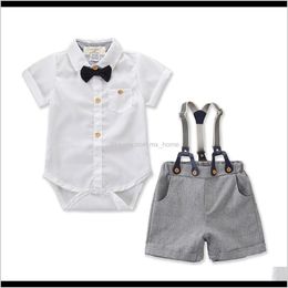 Sets Clothing Baby Kids Maternity Drop Delivery 2021 Born Infant Baby Boy Gentleman Clothes Shirt Top Pants Shorts Outfit Set Thepj