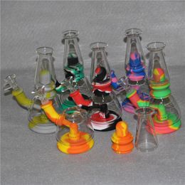 hookahs Silicone Bongs Folded Water Pipes Dab Rigs Smoking Bong With glass bowl 4mm 14mm quartz banger