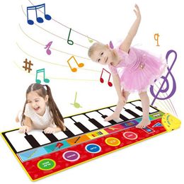 Musical Mat Baby Play Piano Mat Keyboard Toy Music Instrument Montessori Toys Crawling Rug Educational Toys for Kid Gifts 210724