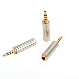 Connectors Gold 2.5 mm Male to 3.5 mm Female audio Stereo Adapter Plug Converter Headphone jacks