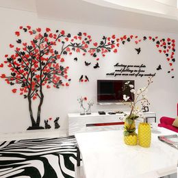 Wall Stickers Romantic Love Tree Home Decoration Sticker Little Bird English Alphabet Mural Landscape Decals Large 3d Wallpape