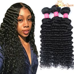 Unprocessed Brazilian Virgin Hair Deep Wave 3 Bundles Deep Curly Wave Bundles Brazilian Deep Human Hair Weave Bundles