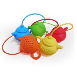 Silicone Tea Infuser Tools Teapot Shape Reusable Filter Diffuser Home Teas Maker Kitchen Accessories 7 Colors free ship