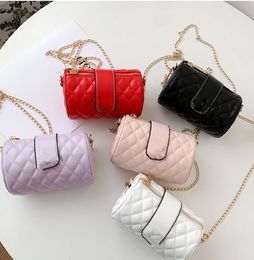 Children handbags top quality letter print Embroidered thread cylinder bag western style girl chain crossbody bags