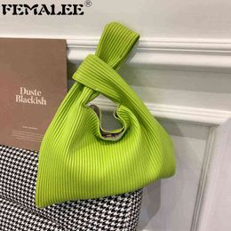 Shopping Bags Luxury Brand Woman's Striped Bag Women Evening Clutch For Wedding Handbag Ladies 2022 Korean Style Vest Purse 220304