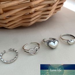 925 Sterling Silver Minimalist Love Heart Thai Silver Ring for Women Open Finger Rings Jewellery Party Gift Dropshipping S-R920