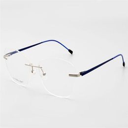 Fashion Sunglasses Frames MONGOTEN Brand Design Unisex Retro Rimless Alloy Optical Eyeglasses Frame Clear Lens Goggle Myopia Eyewear Spectac